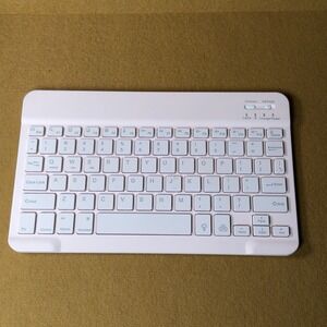 Mini KH030 Bluetooth Keyboard Pink White, Rechargeable, Portable, Scissor Switch